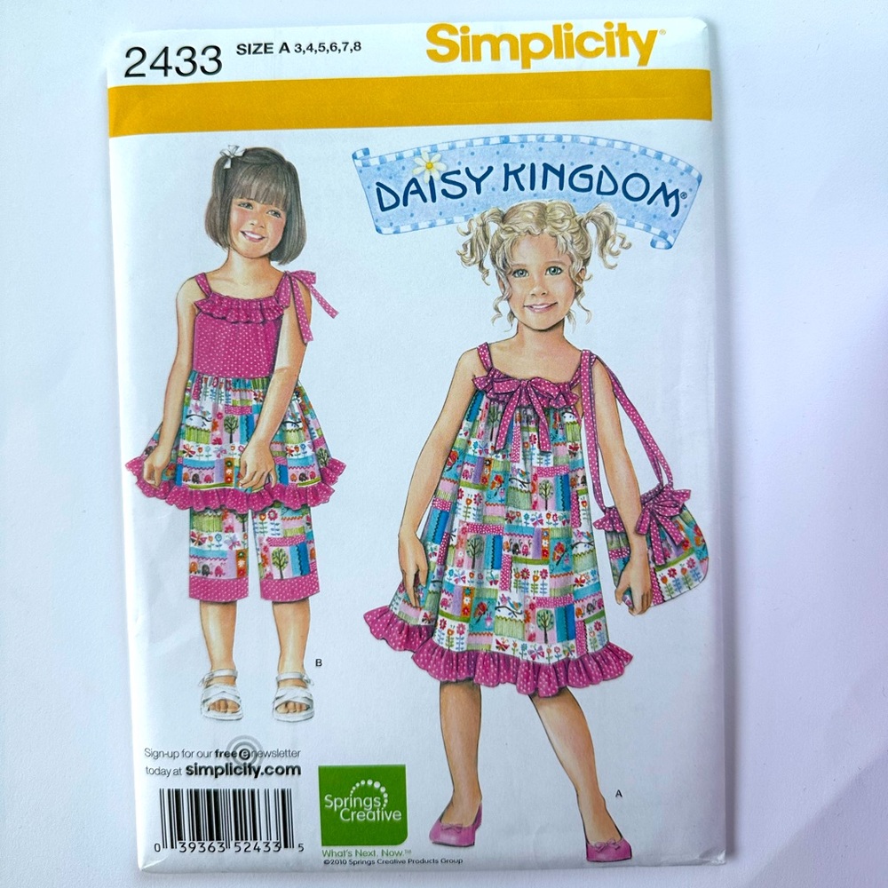 Simplicity 2433 sewing pattern girls